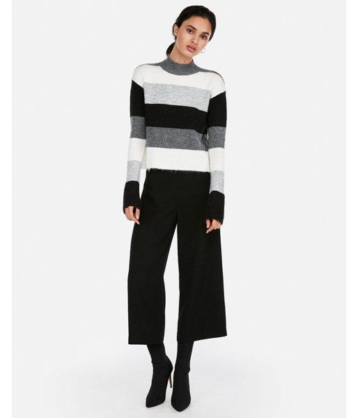 Express Womens Stripe Abbreviated Turtleneck