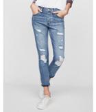 Express Womens Express Womens High Waisted Original Distressed Vintage Skinny Ankle Jeans