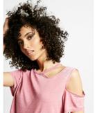 Express Womens Slash Neck And Shoulder Cut-out Tee