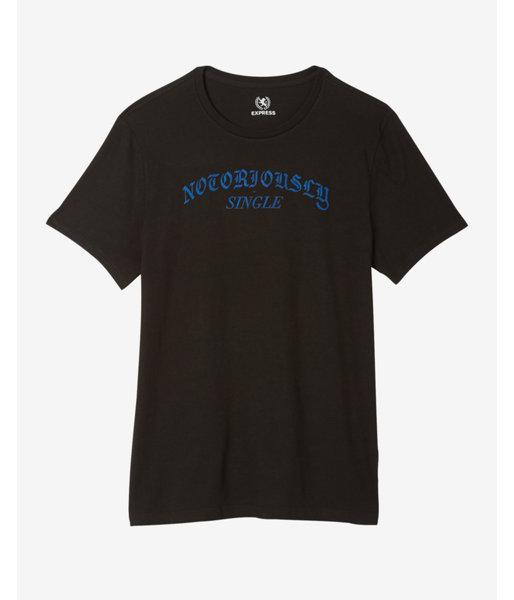 Express Notoriously Single Crew Neck Graphic Tee