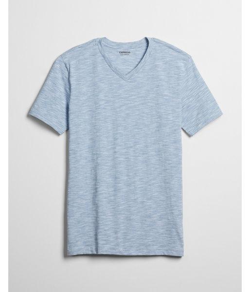 Express Mens Slim Stretch Space Dyed V-neck Tee