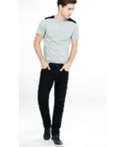 Express Men's Jeans Slim Fit Rocco Black Moto Utility Jean