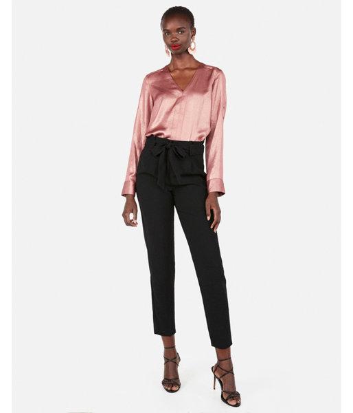 Express Womens Satin Metallic Chelsea Popover