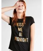 Express Womens Kiss Me At Midnight Graphic Tee