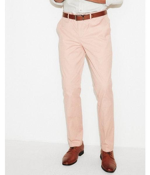 Express Mens Slim Pink Stretch Cotton Dress Pant