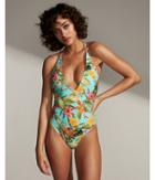 Express Womens Floral V-front One-piece