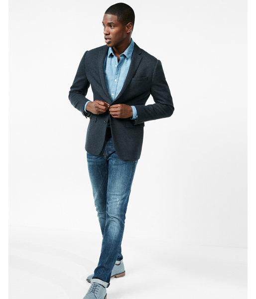 Express Slim Photographer Double Knit Blazer