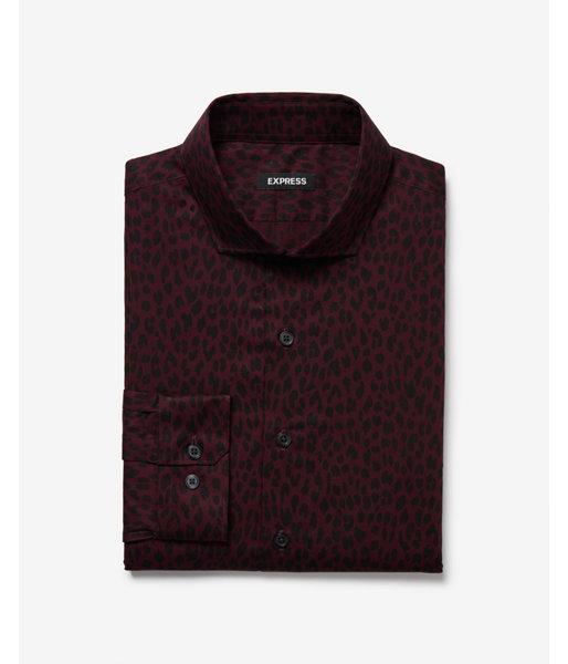 Express Mens Slim Leopard Pattern Dress