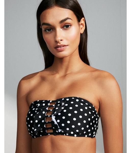 Express Womens Print Ruffle Front Strappy Bikini Top