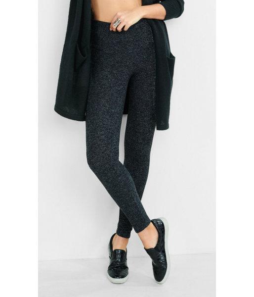 Express Women's Leggings Dark Gray Plush Jersey
