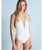 Express Womens Lace-up Halter One-piece
