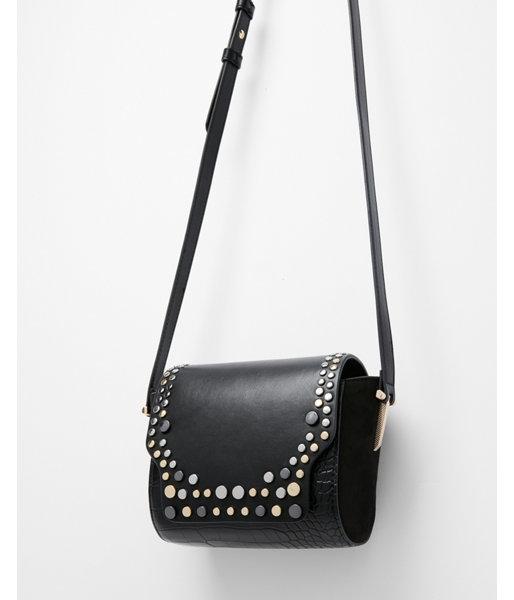 Express Womens Studded Snakeskin Cross Body Bag
