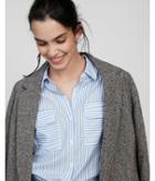 Express Womens Purple Striped City Shirt By Express