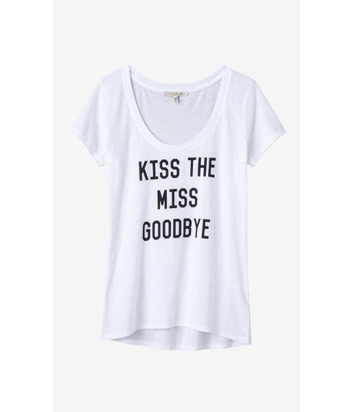 Express Women's Tees Express One Eleven Kiss The Miss Graphic Tee