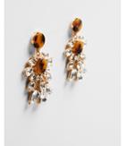Express Womens Tortoiseshell Statement Drop Earrings