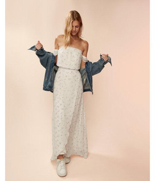 Express Womens Floral Off The Shoulder Chiffon Ruffle