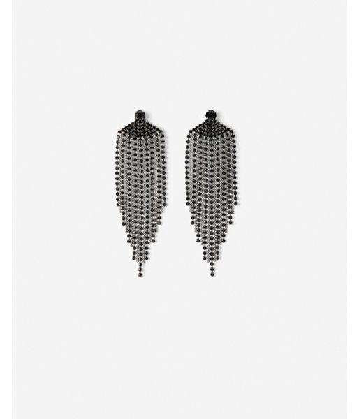 Express Womens Rhinestone Waterfall Fringe Post Back Earrings