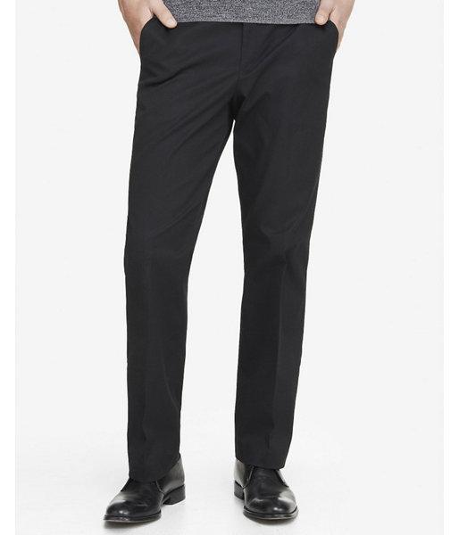 Express Mens Relaxed Stretch Cotton Black Dress Pant