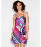Express Womens Multicolor Stripe Knot Front Wrap Dress