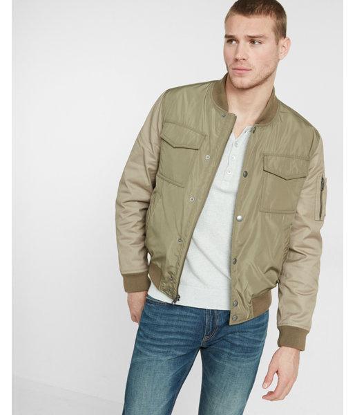 Express Mens Flap Pocket Bomber Jacket