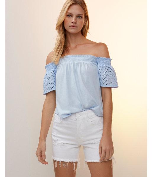 Express Womens High Waisted White Raw Hem Bermuda