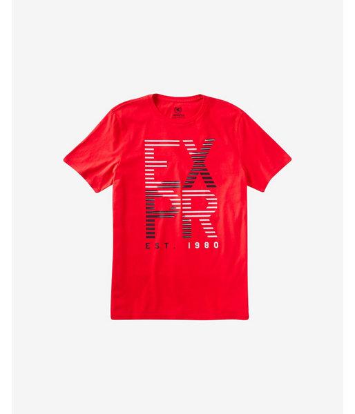 Express Mens Red Expr Lines Graphic Tee