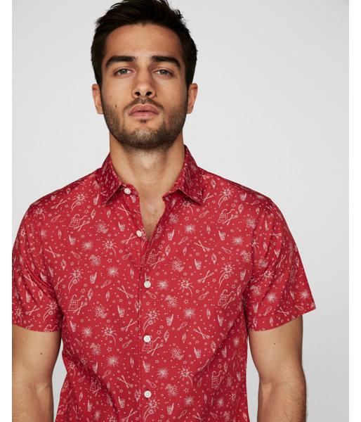 Express Mens Slim Barbecue Print Short