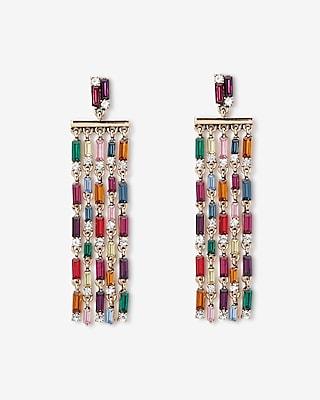 Express Womens Tiered Multi-resin Stone Drop Earrings