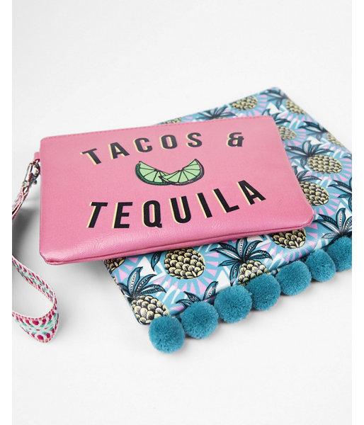 Express Womens Set Of Two Tacos And Tequila Beach Pouches