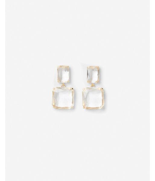 Express Womens Square Stone Drop Earrings
