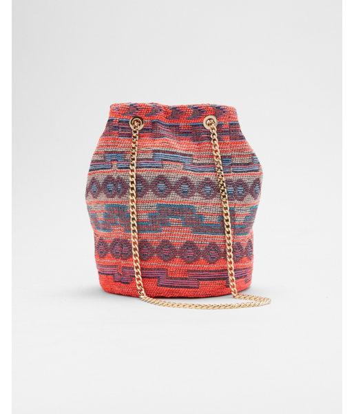 Express Womens Chain Handle Geometric Bucket Bag