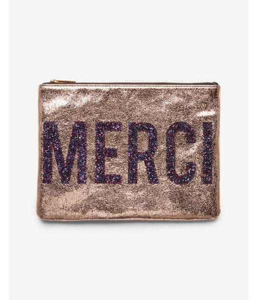 Express Womens Merci Metallic Glitter Clutch