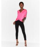 Express Womens Satin Twist Front V-neck Top