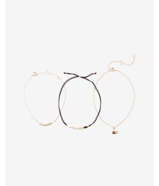 Express Set Of Three Embellished Charm Bracelets