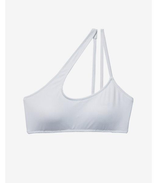 Express Womens Ribbed Strappy One Shoulder Bikini Top