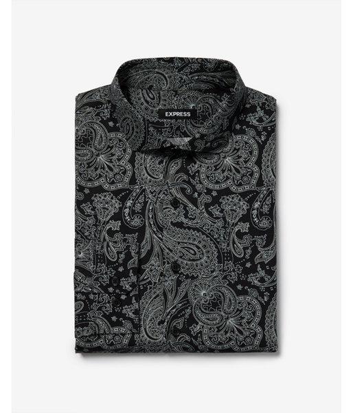 Express Mens Extra Slim Paisley Print Dress