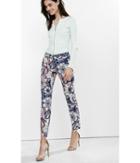 Express Women's Pants Geo Floral Print Columnist Ankle Pant