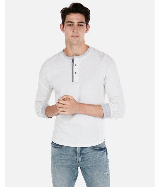 Express Mens Marled Knit Henley