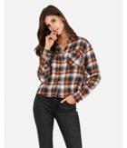 Express Womens Cropped Multicolor Flannel