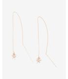 Express Cubic Zirconia Leaf Threader Earrings