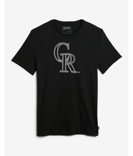 Express Mens Colorado Rockies Crew Neck Graphic Tee