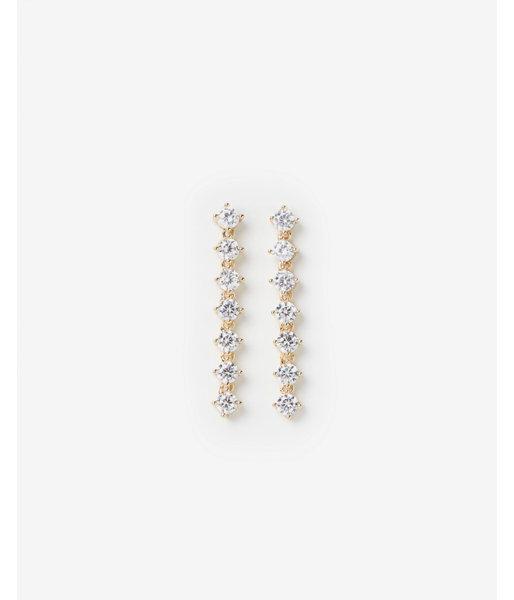 Express Womens Cubic Zirconia Linear Post-back Earrings