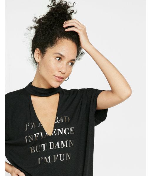 Express Womens Express One Eleven Bad Influence Choker Tunic