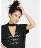 Express Womens Express One Eleven Bad Influence Choker Tunic