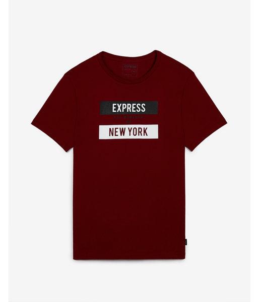 Express Mens Express Stamped Logo Graphic Crew Neck Tee