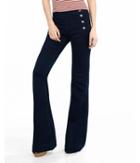 Express Womens Mid Rise Sailor Bell Flare Pant