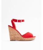 Express Womens Red Cork Wedge