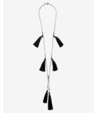 Express Womens Beaded Tassel Y Necklace