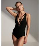 Express Womens Strappy Plunging One-piece