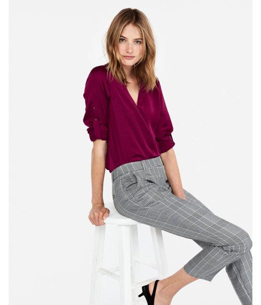 Express Womens Petite Satin Chelsea Popover